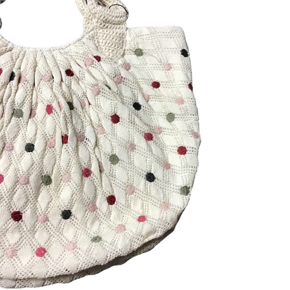 Zara Polka Dot Knit Shopper Cotton Tote - Picture 7 of 10